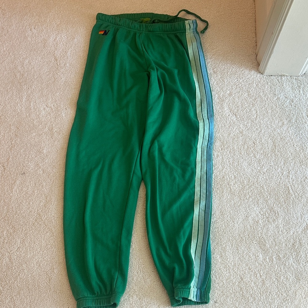 Green aviator nation sweatpants
